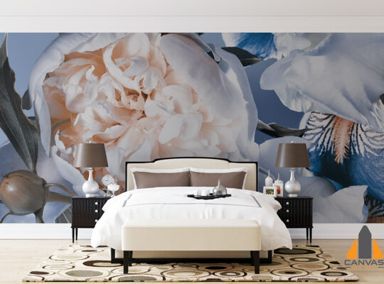 White Tulip on Blue BG