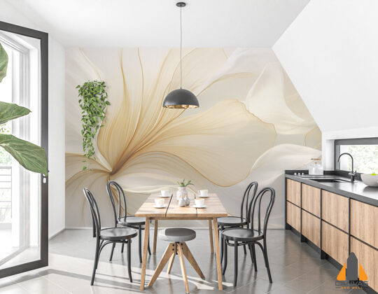 White and Gold Swirls