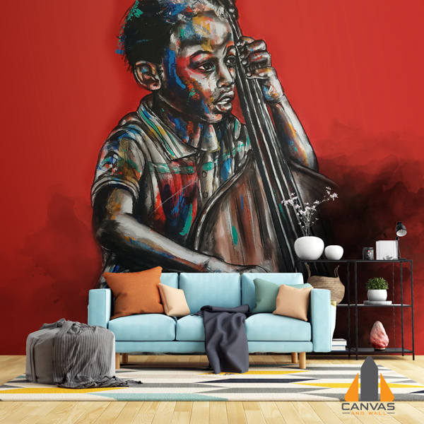 Young Guitarist Painting - Wall vs Art