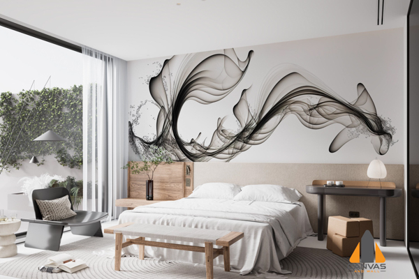 abstract black wave flowing ink-2224