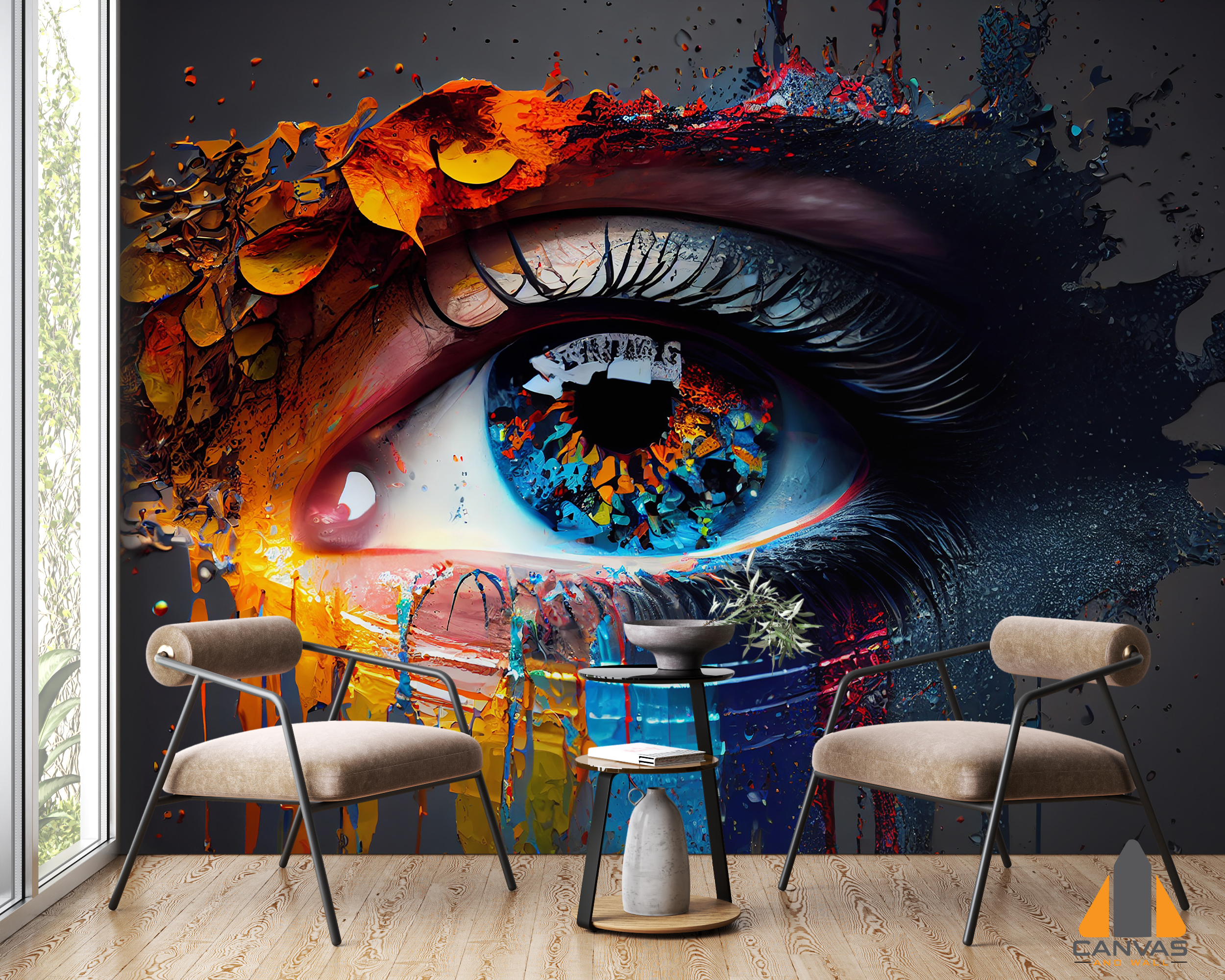 abstract eye portrait young women elegance generated by ai