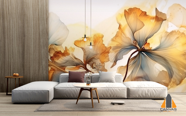 alcohol-ink-art-with-light-golden-botanical-leaf-floral-invitation-paper-generative-ai