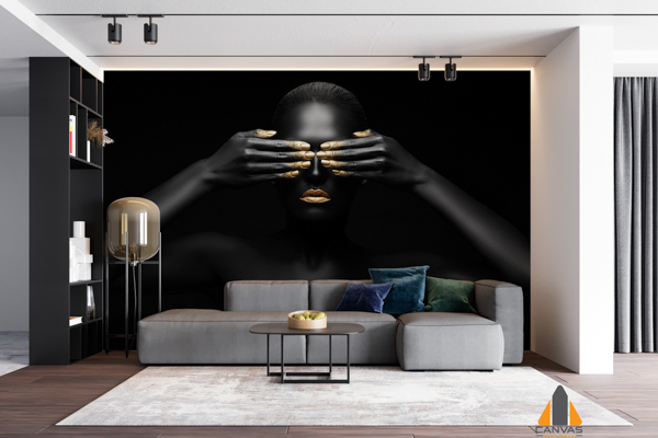 black woman closes her eyes