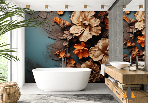 brown-background-with-floral-pattern-can-be-used-as-background-texture-generative-ia