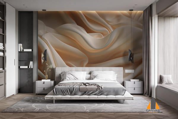 close-up-back-painting-white-brown-striped-fabric