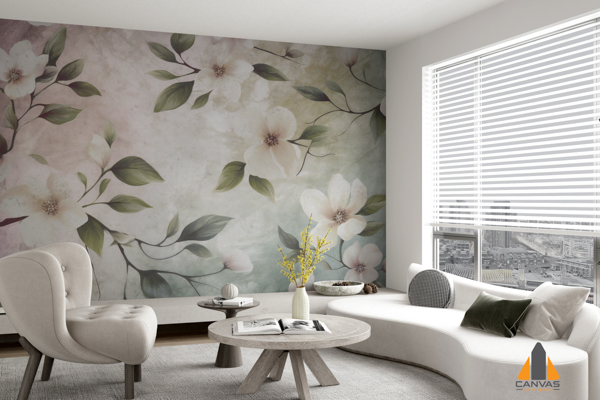 floral-background-with-magnolia-flowers-leaves-retro-toned