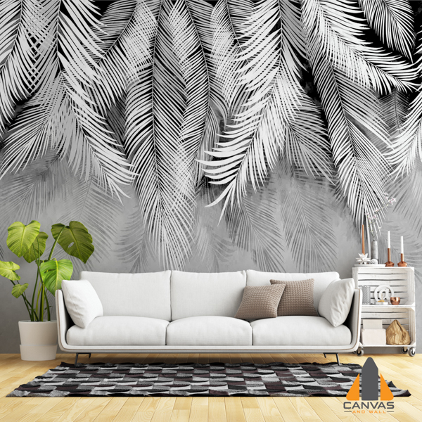 large palm leaves