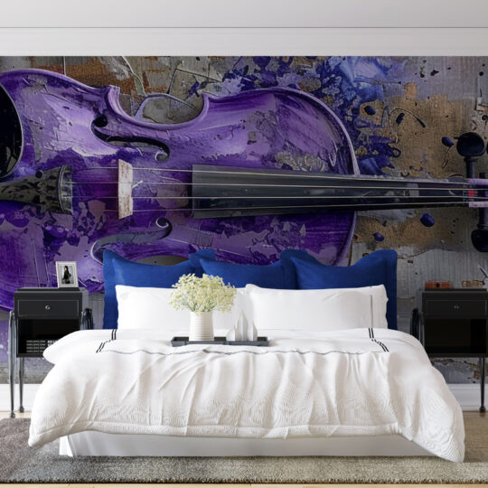 purple-violin-is-purple-surface-with-purple-bow