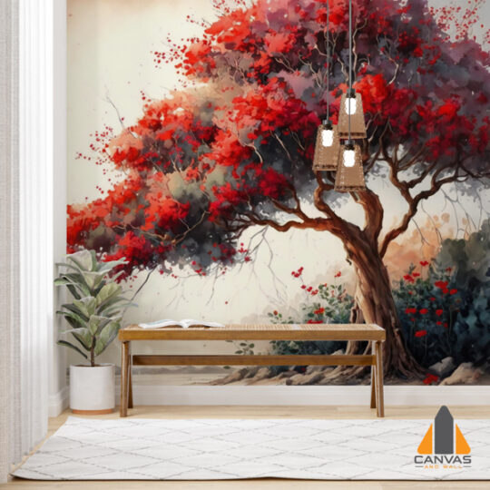 natural-beauty-red-tree-digital-illustration-painting-artwork