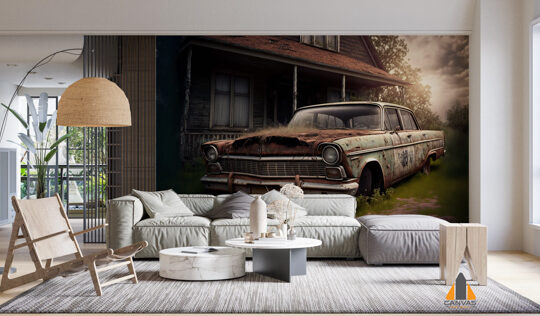 old-car-creative-digital-illustration-painting-vintage-style