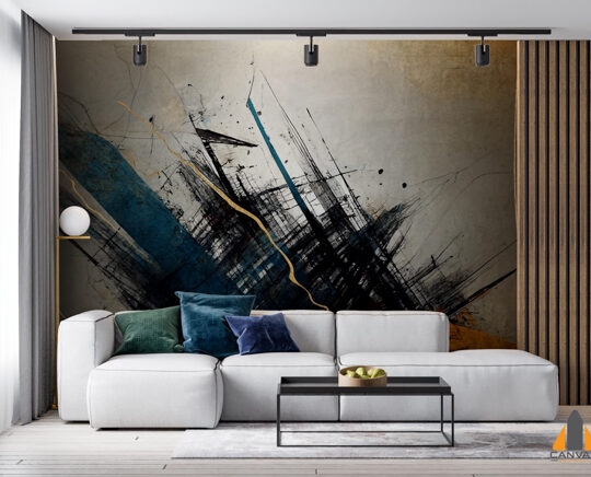 painting-with-blue-red-background