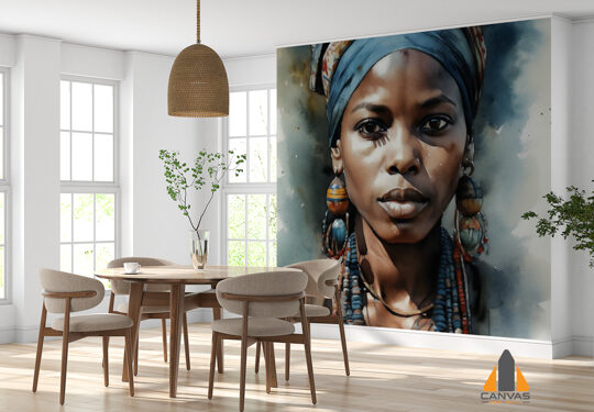 painting-woman-with-blue-scarf-beaded-earrings