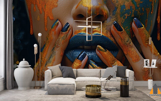 red-lips-with-red-shimmer-female-face-with-pulling-gold-generative-ai