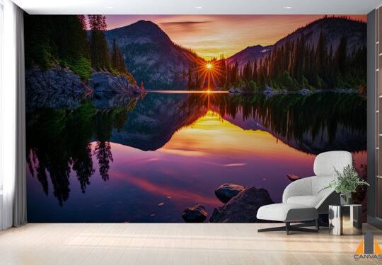 sunset-mountain-lake-with-mountain-background