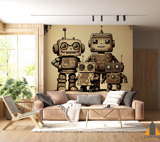 team-robots-vintage-toys-ink-drawing-technology-electronics