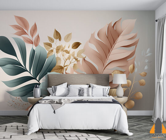 tropical-leaves-background-pastel-green-pink-colors