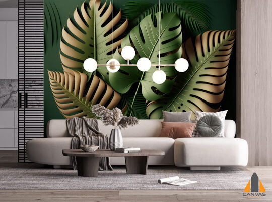 tropical-leaves-digital-illustration-painting-3d-rendering