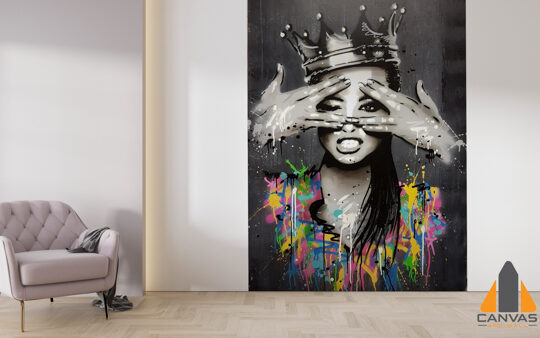 wallgrafika woman with crown