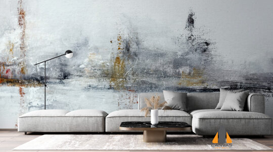 white abstract acrylic painting