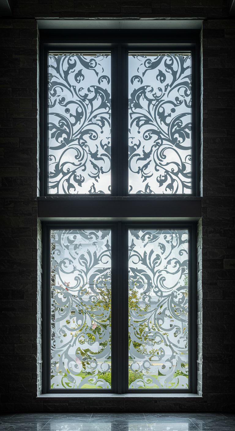Elegant Floral Window Film - Window Frosting