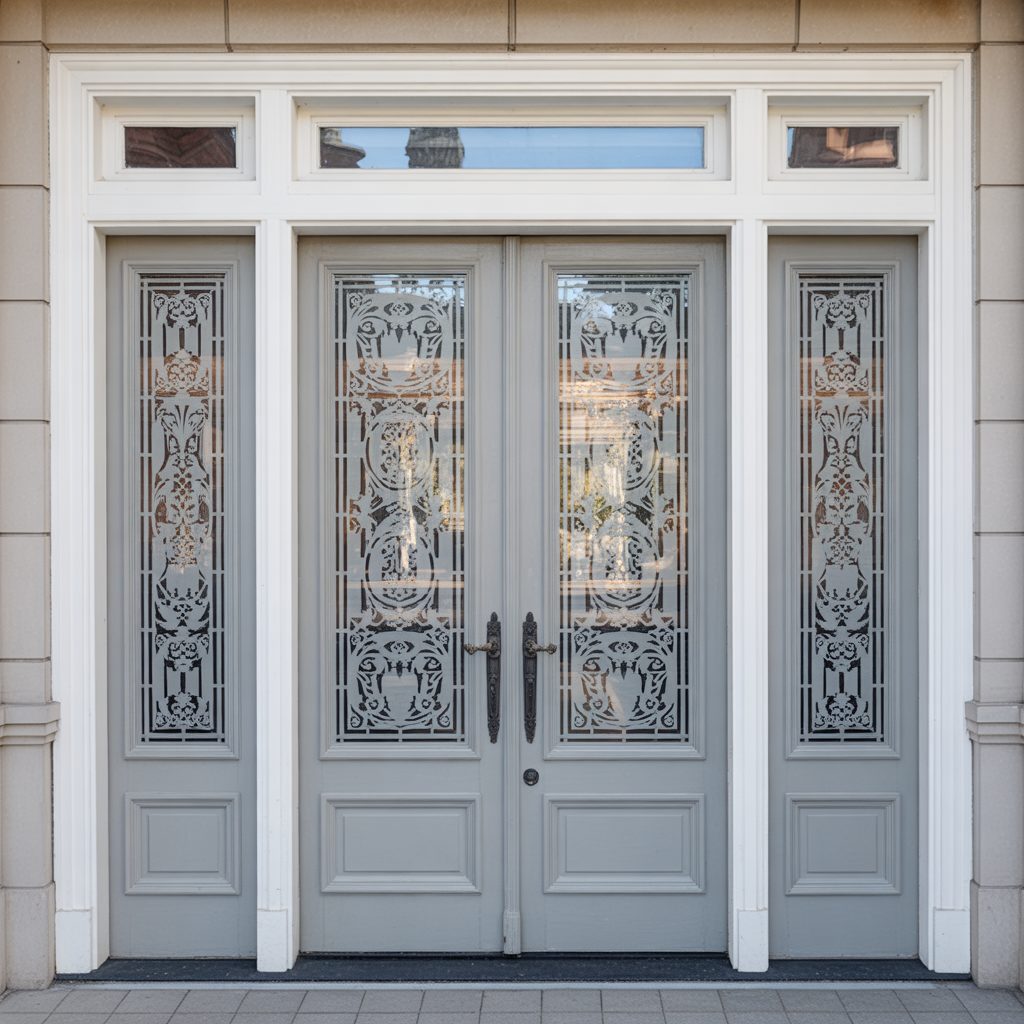 Abstract Geometric Door Film - Window Frosting