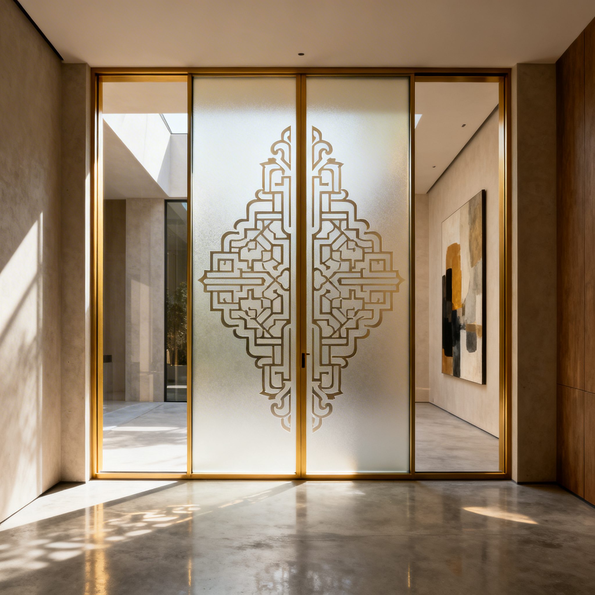 Floral Leaf Pattern Shower - Window Frosting